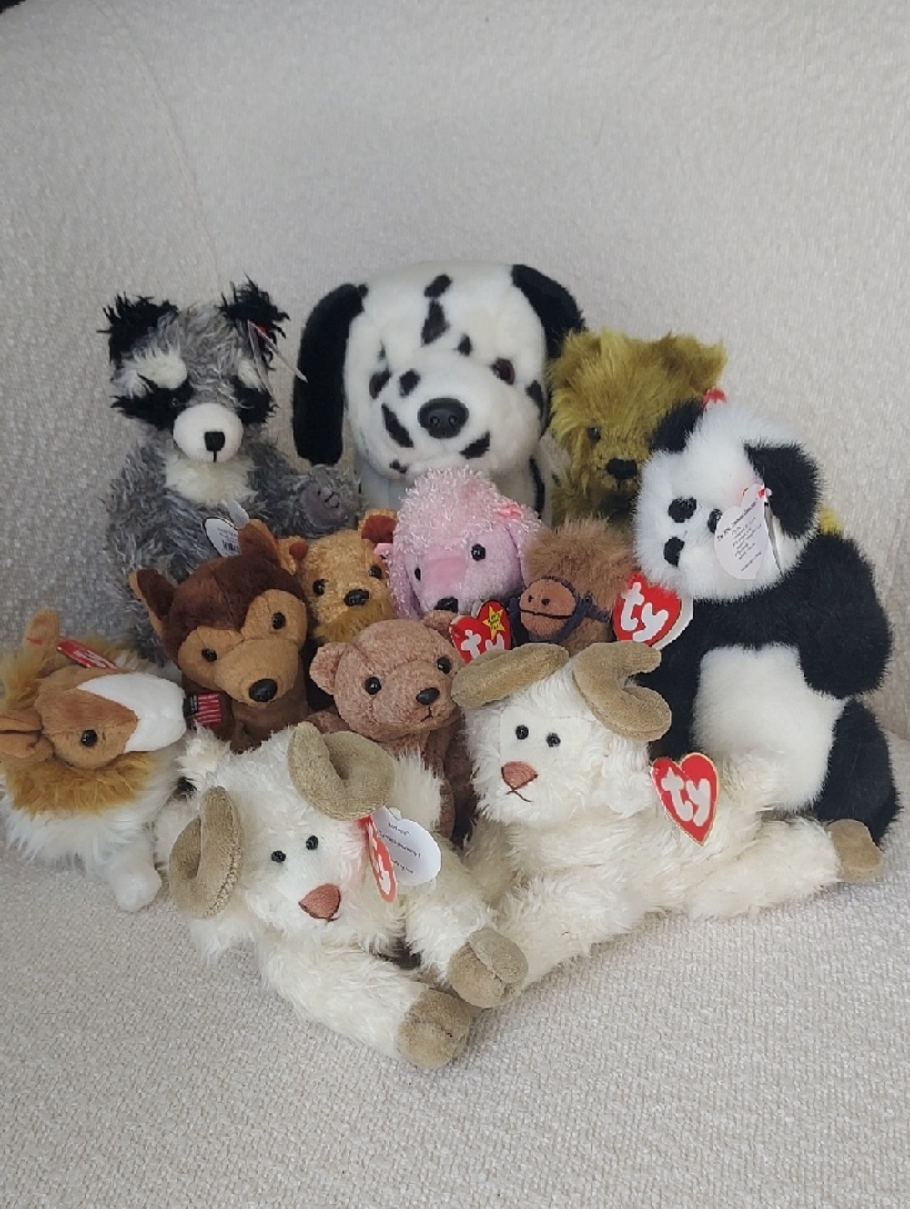 Lot Of 11 TY Beanie Babies + 1 Beanie Buddy - Dogs & More - GREAT STARTER SET